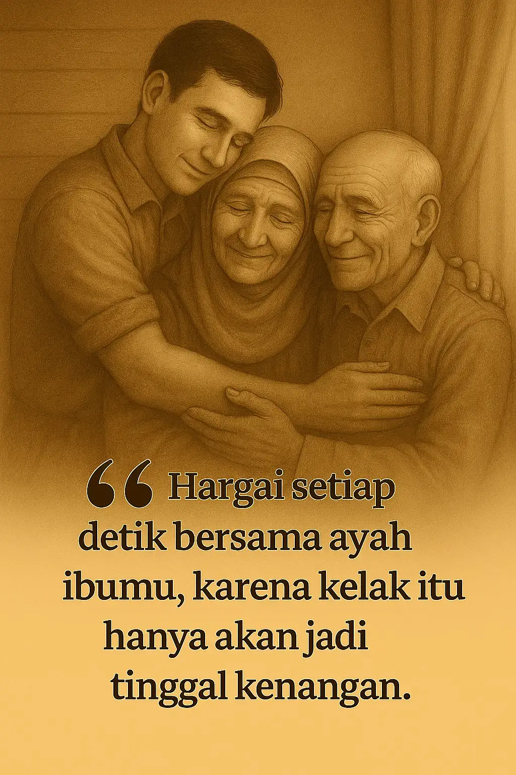 Hargai setiap detik bersama ayah ibumu, karena kelak itu hanya akan jadi tinggal kenangan. #tinggalkenangan #orangtuahebat #pengorbananorangtua #terimakasihayahibu #jasaorangtua 