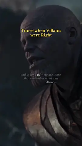 “As long as there are those that remember what was, there will always be those that are unable to accept what can be” Thanos played the lead villain role in Avengers film. His quote is still one of the best quotes from movies. He was the villain but he was not wrong.  #Quotes #moviequotes #marvelstudios #thanos #lifelessons #motivation #inspiration #viralvideos #fyp #foryoupage❤️❤️ 