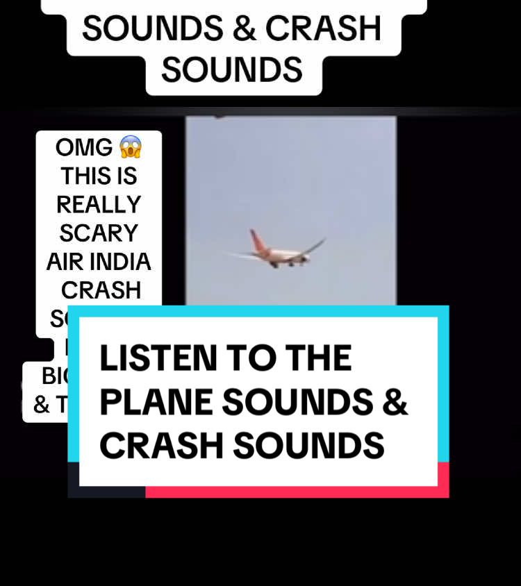 OMG 😱 THIS IS REALLY SCARY AIR INDIA CRASH  SOUNDS LIKE A BIG BOMB  & THUNDER !!  LISTEN TO THE PLANE SOUNDS & CRASH SOUNDS #airindia#planecrash#rip#ahmedabad#fyp#cctv#cctvcamera#footage#crew#boeing#flight171#uk#flight#relatives#breakingnews#news#tragic#plane#doctor#nhs#india#indiatiktok#indiaplanecrash#tiktokviral#fyppp#trendingvideos#viralvideos#viralvideotiktok