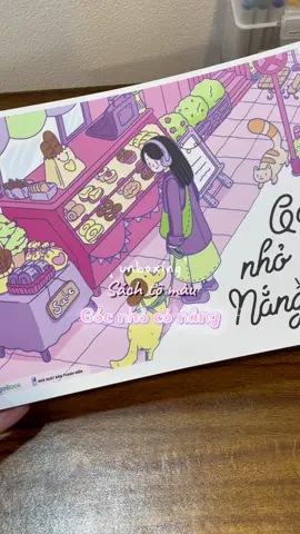 Unbox sách tô màu “Góc nhỏ có nắng ☀️ ”. Sách tô không bị ngấm màu sang mặt sau nên mọi người yên tâm  #review #LearnOnTikTok #sachtomau #unbox #coicoccan #viral #fyp #xuhuong 