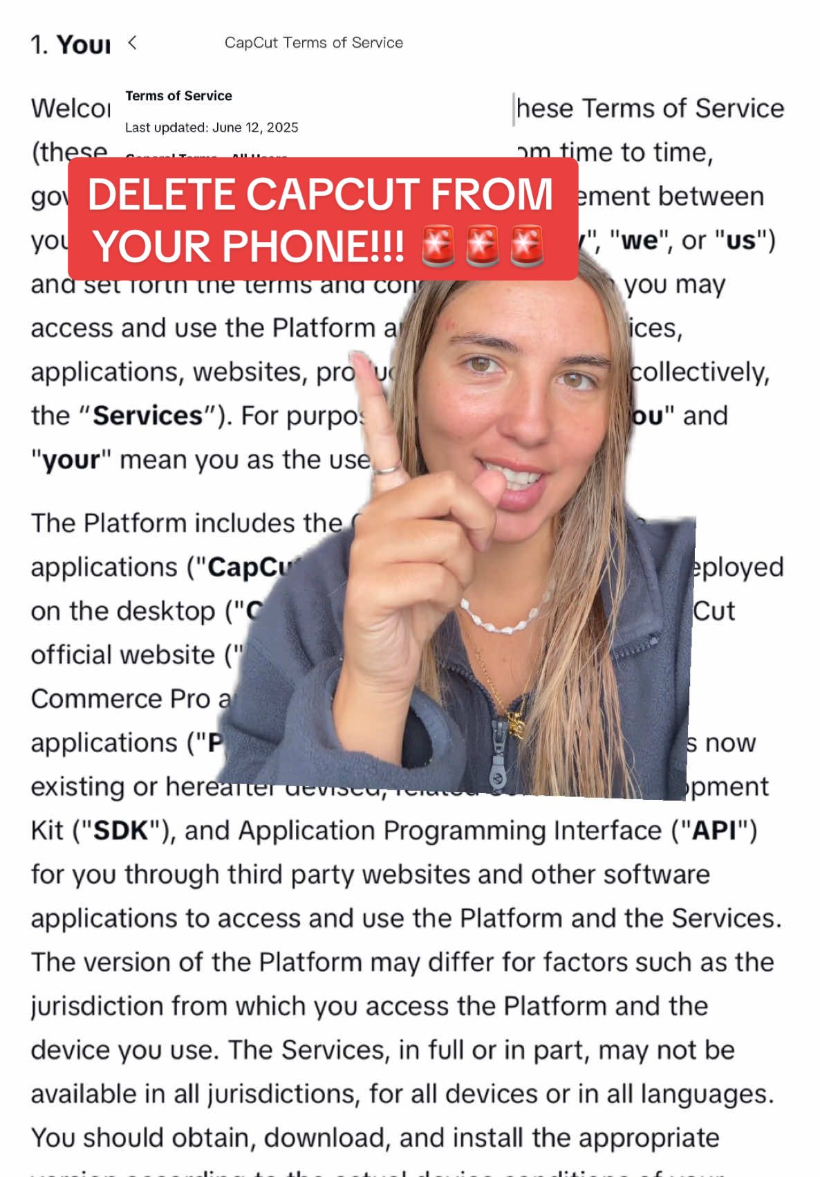 CAPCUT NOW OWNS THE RIGHTS/USAGE TO YOUR CONTENT !!!! 🚨🚨🚨 CapCut just updated their Terms of Service, and it’s honestly so bad. According to the new TOS, they now claim the right to: - Use your content however they want - Use your face, voice and likeness  - Profit from it without your permission FOREVER - Sell it to third parties - If they get sued because of something in your video, they can make YOU pay their legal fees. Yes, you read that right.  *edited to add* CapCuts broad license claims usage and resell rights, they can monetize, sublicense and sell your content to third parties on a perpetual/persistent basis, meaning if you delete the content or delete the app but you’ve uploaded it via their server they get to keep using it - in my eyes that’s owning the content. Even though it states the content creator remains the owner and owns the copyright/IP i’d say the broad license says otherwise and is super grey and icky to me!  The license comes into play when you use their cloud service (which give creators easy access to their files across mobile and desktop or frees up space on their phone) or if you upload directly to social media.  As a content creator, this is beyond concerning. We pour our time, energy, creativity, and our face into these videos and now we’re expected to hand over the rights? no way!  This isn’t about one app. It’s about protecting creative work and setting boundaries around how platforms treat creators. If you’re using CapCut, go read the TOS right now, don’t just click “agree.” And if you’re a creator: let’s support each other, and hold these companies accountable because this is not okay! Also, which app are we moving too!?  #CapCut #TermsOfService #CreatorRights #OwnYourWork #DigitalCreatives #ProtectYourContent #CapCutTOS #CapCutAlternatives #ContentCreator 