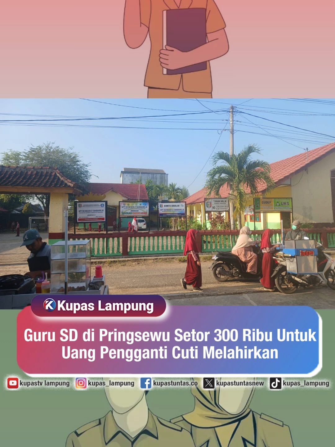 Guru SD di Pringsewu Setor 300 Ribu Untuk Uang Pengganti Cuti Melahirkan  . . Seorang guru P3K di SD Negeri 2 Tambahrejo, Pringsewu, diduga diminta menyetor uang Rp300 ribu per bulan selama cuti melahirkan. Dugaan pungli ini mencuat setelah keluarga guru tersebut mengungkap bahwa permintaan datang dari pihak sekolah. Sementara pihak sekolah membantah adanya arahan pembayaran, Dinas Pendidikan Pringsewu menyatakan akan memanggil kepala sekolah untuk klarifikasi. - Untuk berita selengkapnya, baca di www.kupastuntas.co - #KupasTuntas #BeritaLampung #Pringsewu #Pungli #Pendidikan #CutiMelahirkan #ASN #LampungUpdate