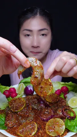 ก้อยมะนาวกุ้งสด #food #eating #กินโชว์ #ก้อยมะนาว #กุ้งสด 