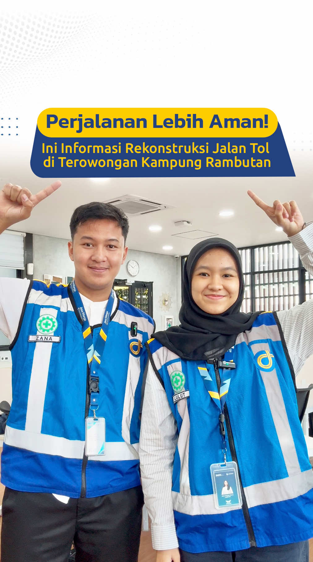 Kawan JM, sejak tanggal 13 hingga 17 Juni, telah dilakukan rekonstruksi jalan tol di Terowongan Kampung Rambutan. Karena itu, dilakukan pengalihan jalur di Km 31+800 pada ruas Tol JORR S. Saat ini, satu lajur sudah dibuka bagi Kawan JM yang menuju arah Cawang atau Bogor. Rekonstruksi ini bertujuan meningkatkan kualitas jalan demi keamanan, kenyamanan, dan keselamatan perjalanan Kawan JM. Tetap patuhi rambu dan arahan petugas di lapangan ya! Hati-hati di jalan Kawan JM! #JasaMarga #JasaMargaConnectingIndonesia #BUMNUntukIndonesia #KementerianBUMN #Fyp #JalanTol 