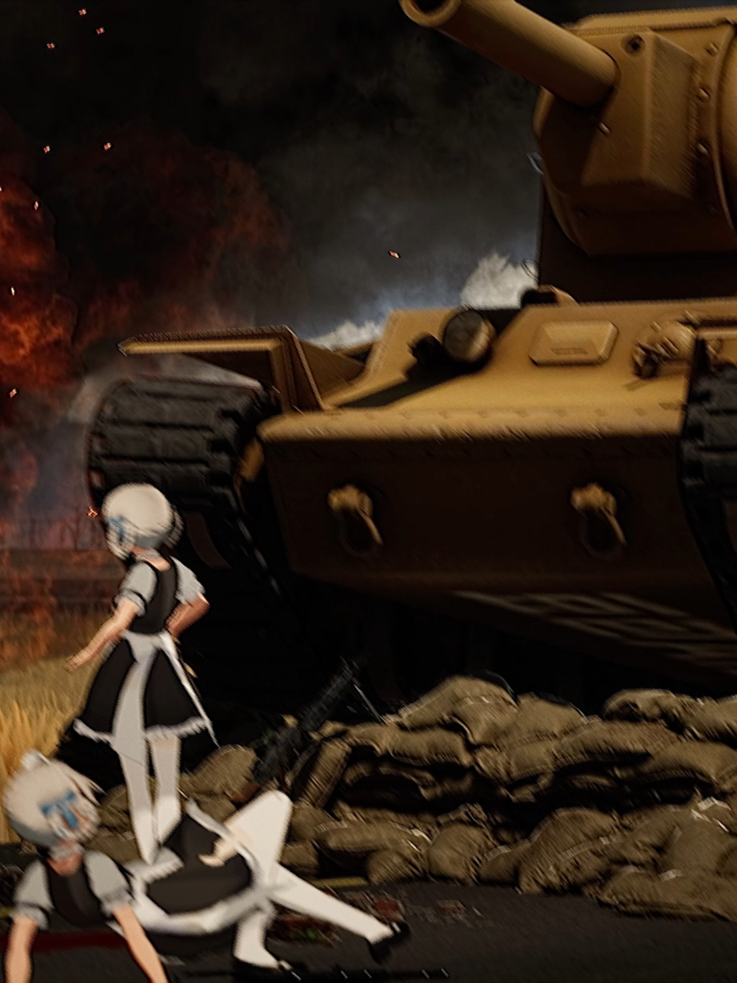メイド戦争II！赤の鉄槌、黒き空港を砕く！#03 #アニメーション #アニメを作ってみた #アニメ #ANIME  #戦車 #pak40 #KV2