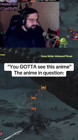 What anime is this man talking about 💀 #gaming #gamer #streamer #streaming #anime #monsterhunter  #fyp 