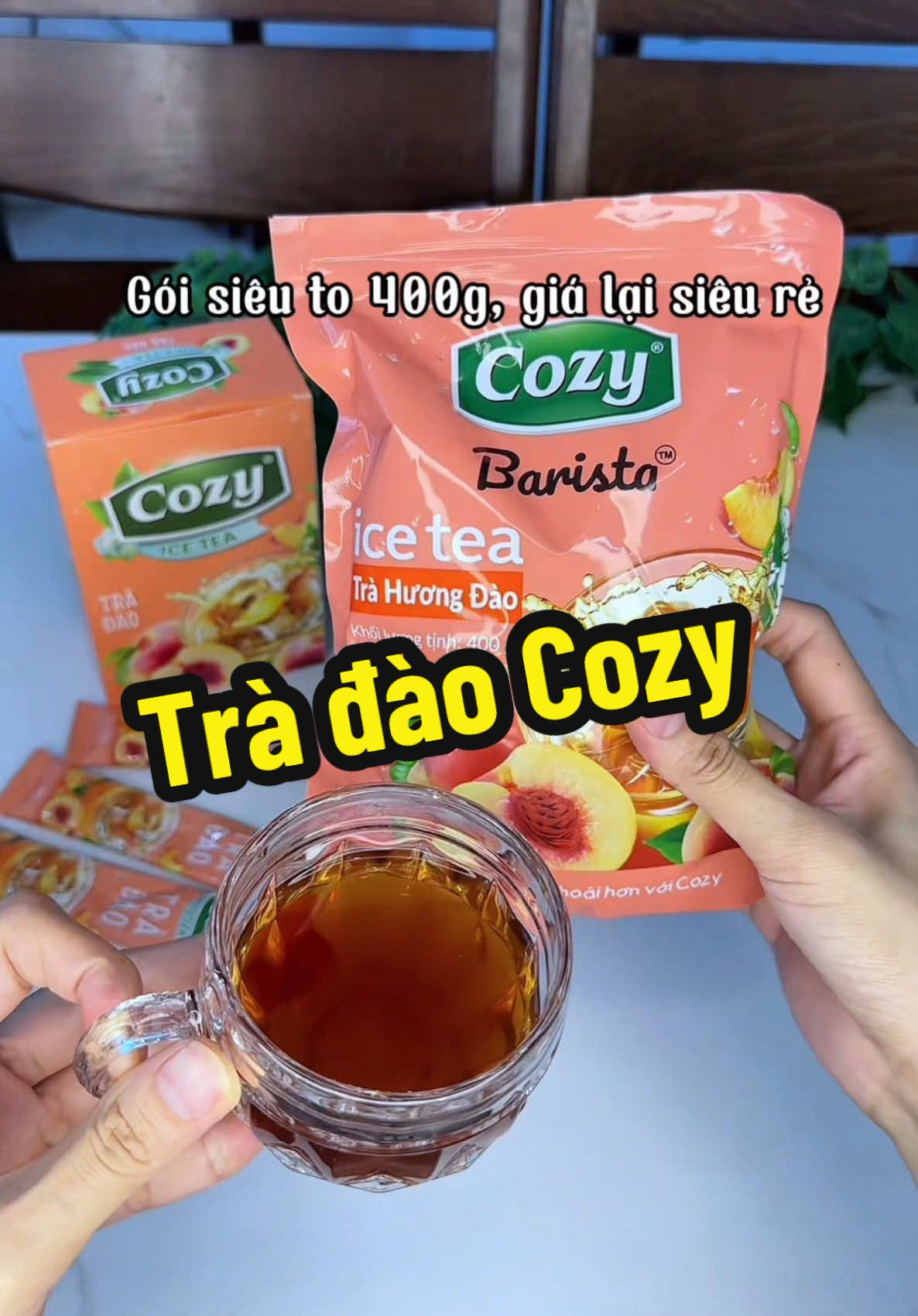 Trà đào Cozy thơm ngon. Gói to siêu tiết kiệm. Nhanh tay nha #xuhuong #fpy 