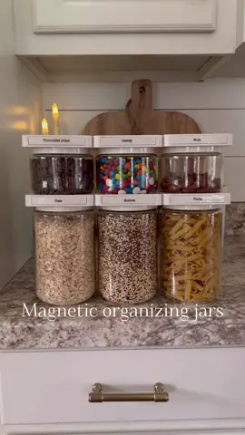 Amazon kitchen find! Magnetic jars. These jars are perfect for organizing your pantry and cabinets! They are stackable and magnetic! They also come with a pack of stick on labels! #amazonmusthaves #amazonfinds #amazonhome #kitchenfinds #homefinds #kitchengadgets #kitchenorganization #amazonkitchenfinds #kitchenmusthaves 