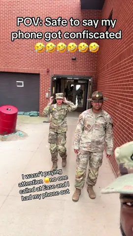 They could’ve warned me and called at ease 😭😭😭😭😭I got my phone took the whole weekend #army #soldier #fyp #viral 