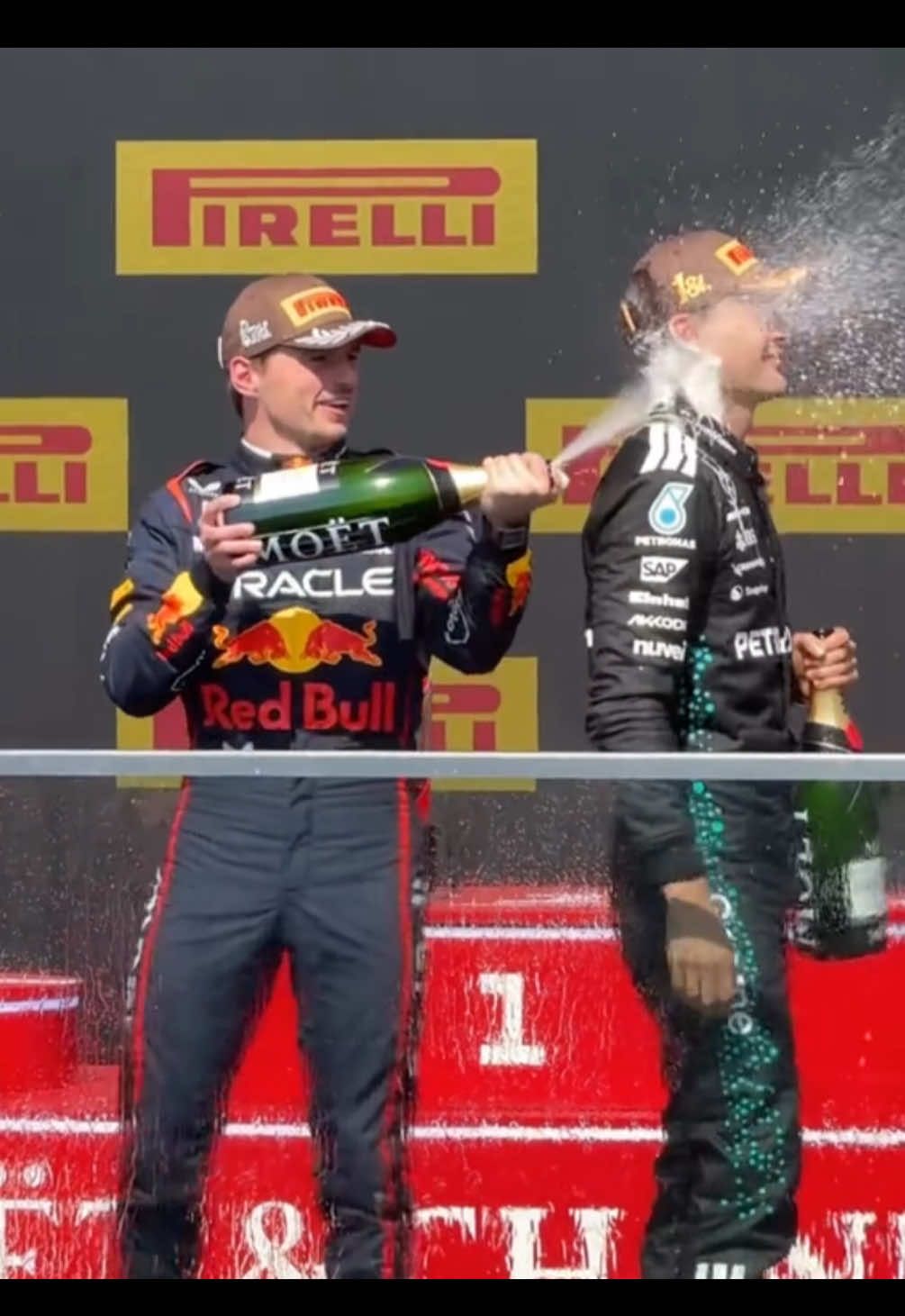 seeing Max so happy is like a child #maxverstappen #georgerussell #kimiantonelli #fyp #f1 