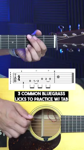 Here are three basic licks with tabs to practice this week! In my full bluegrass course, you’ll start here and then learn additional licks, and measures, and start really sounding like a bluegrass picker. Get going today at www.codymmusic.com  bluegrassmusic #bluegrassguitar #learnguitar 