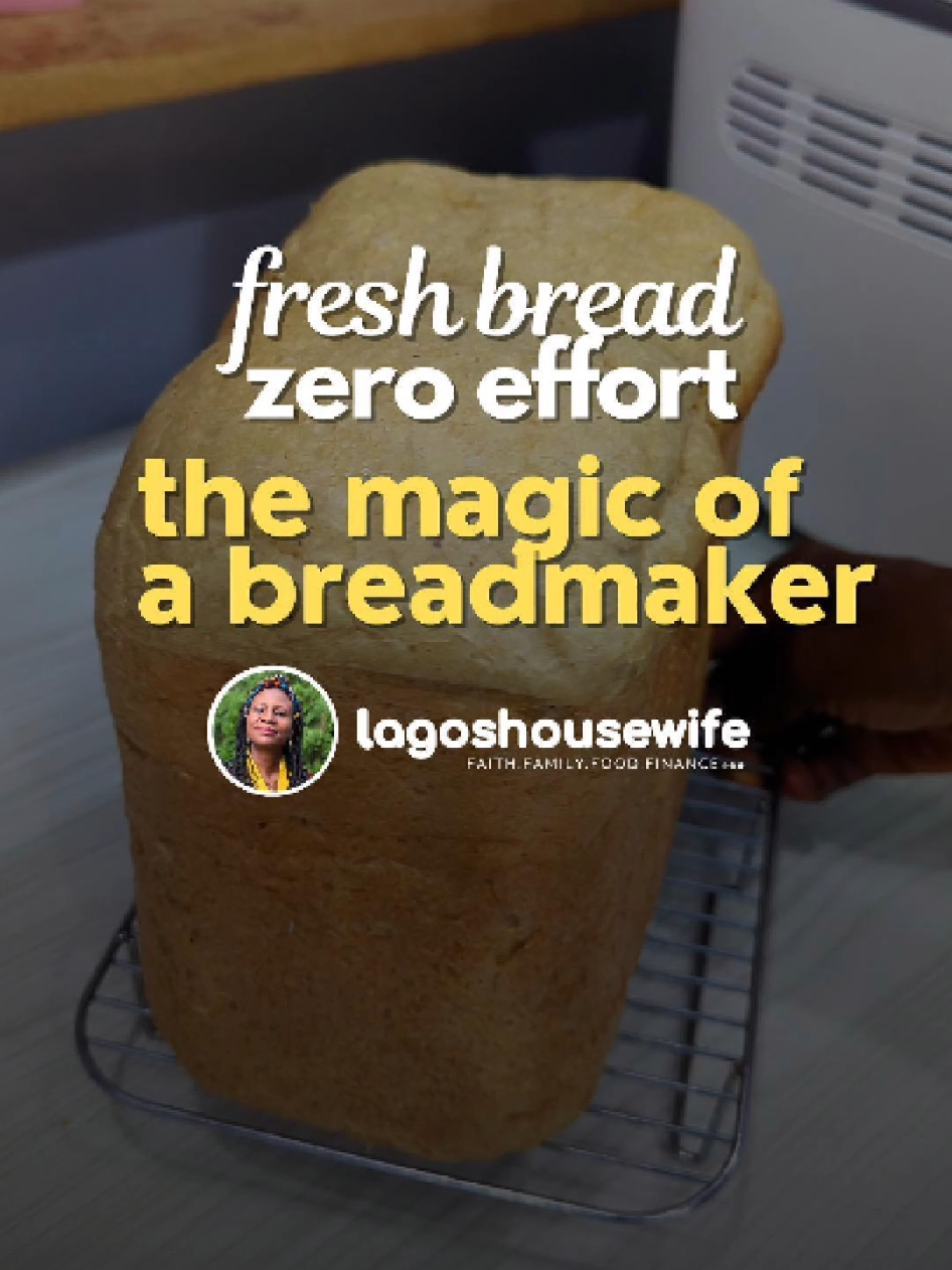 And yes, every Breadmaker does this. That is what makes a Breadmaker. I got this Moulinex Breadmaker as a Birthday Gift in April and I have been using it at least thrice a week since then. Very amazing Breadmaker. It does bigger loaf of Bread than the regular ones. Very necessary, with the way my Yard People consume Bread 🙄😂😂 I believe @frankincensekitchengadgets has it available for sale. The Bread Recipe is part of the recipes in my Bread Recipes Ebook. There are 15 Recipes in there and it's available for N3,000. Send me a DM if you want to buy. . . John 6:35 TPT
 [35] Jesus said to them, “I am the Bread of Life.    Come every day to me and you will never be hungry. Believe in me and you will never be thirsty.  
 . . #lagoshousewife #itsallaboutJesus #breadmachine #breadmaker 
