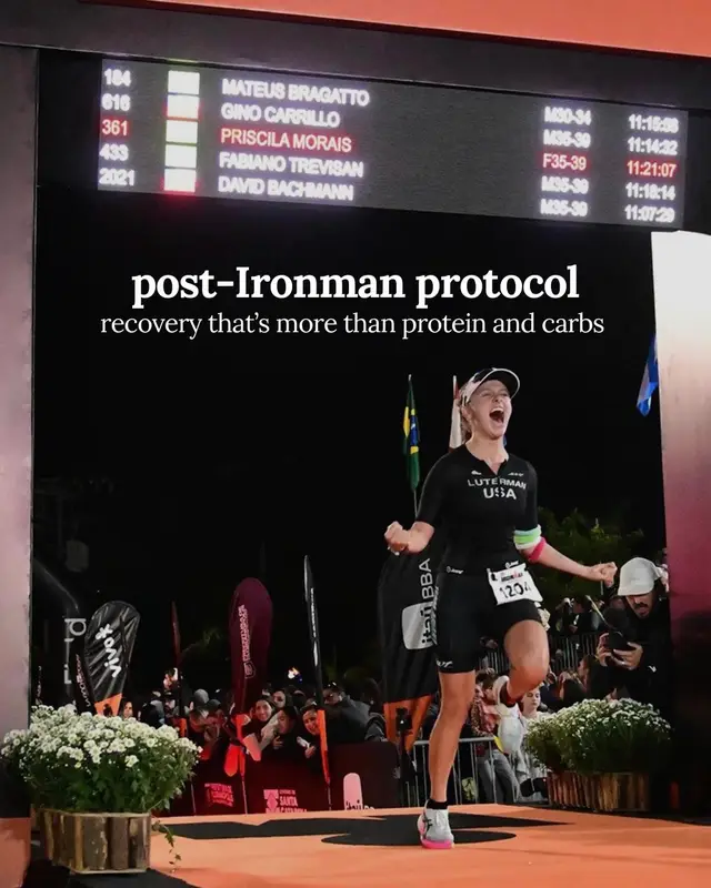 This is how I recover like someone who respects what they just accomplished.  After 140.6 miles, your job isn’t just to refuel… It’s to recenter. To come back home to your body. To process. To celebrate. To give your black toes some love. To repair your gut.  Recovery isn’t just protein and carbs. It’s intentional movement, nervous system regulation, soft rituals, and hanging your dang medal before jumping into the next goal!!  These are a few of the less typical ways I support my mind, body, and heart after an Ironman. Of course, I’m also using all the usual stuff—supplements, fueling strategies, and gear—but this post is about the ways I recover that most people don’t talk about. What are your go-to unconventional recovery rituals? I’d love to add a few to my list!!! :)  #ironmantri #triathlete #ironmanrecovery #recovery #ironmantriathlon #femaleathlete #enduranceathlete 