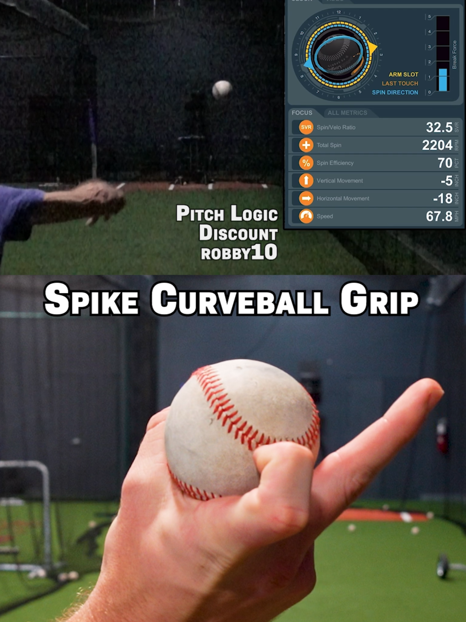 Spike Curveball Grip 🔨 @pitchlogic  #robbyrow  #curveball