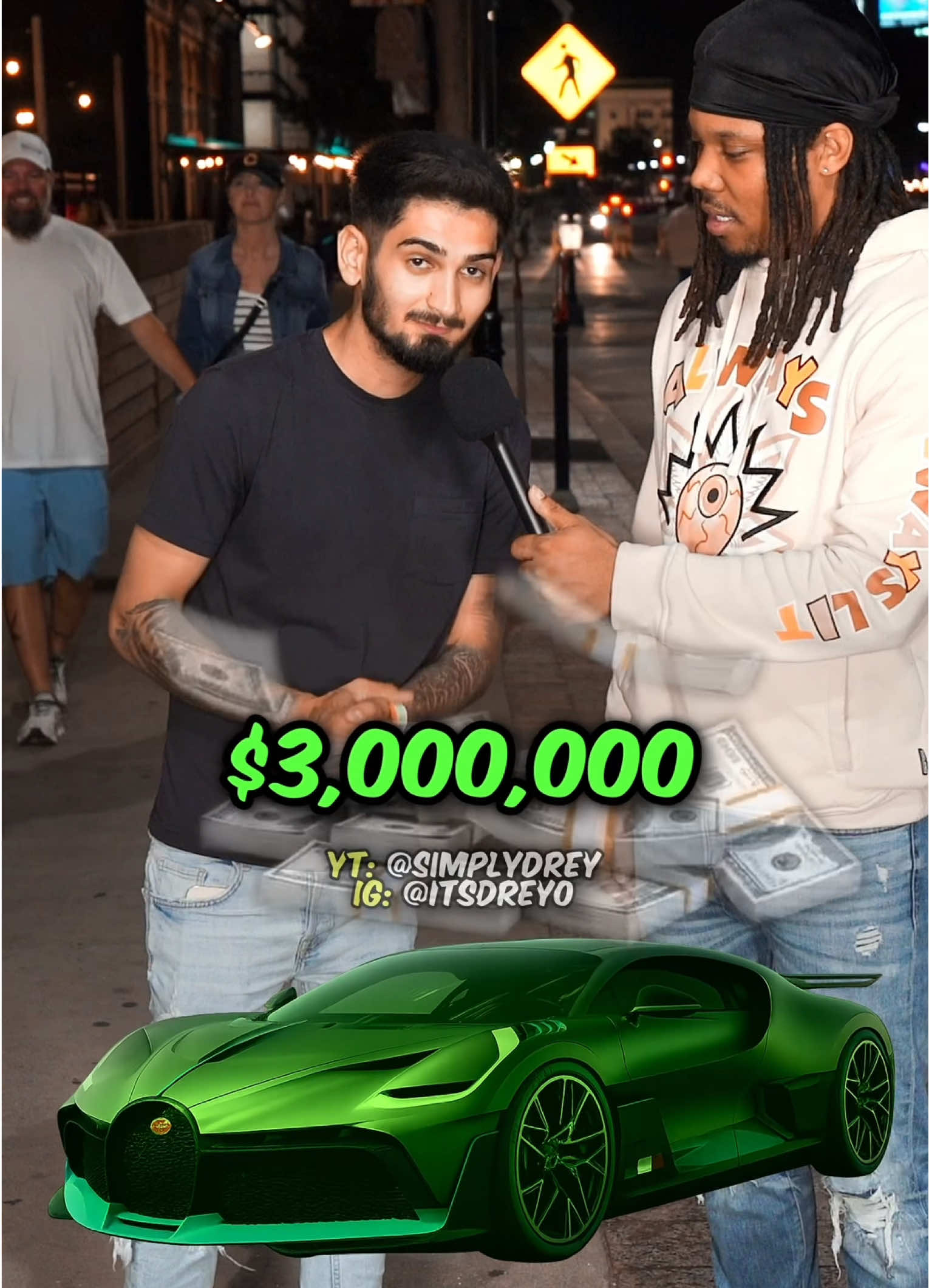 He Bought A Bugatti! 💰 #fyp #foryou #viral #money #publicinterview