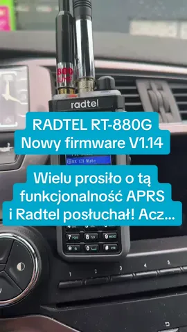 RADTEL RT-880G Nowy firmware V1.14 Wielu prosiło o tą funkcjonalność APRS i Radtel posłuchał! ACZKOLWIEK …
