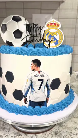 My son said he wanted a Cristiano Ronaldo cake so that's what he got!#cristianoronaldo #cristianoronaldocake #cr7 #realmadrid #realmadridcake #soccercake #birthdaycake #cake #cakeideas #cakedecorating #phxcakes #homebaker #fyp #foryoupage 
