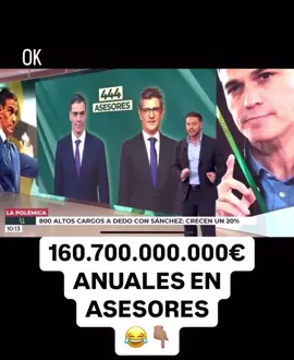 AHÍ VAN TUS IMPUESTOS  💸 Más de 160.700 millones al año en asesores del Gobierno… ¿y las soluciones? 1.573 asesores, el doble que hace unos años, pero los problemas siguen sin resolverse. ¿Estamos pagando eficiencia o propaganda? 📉 Más gasto. Más cargos. Menos resultados. #dinero #dineromalgastado #tudinero #politicos #españa #robo #gasto #gastopublico #gobierno 