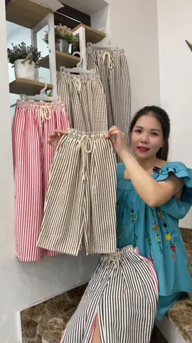 Quần dài cho bé, quần suông kẻ sọc chất liệu đũi xốp nhẹ mát cho bé diện hè, sz 9-45kg, giá tại xưởng #thoitrangtreem #quandaichobe #quanchongnang #quansuong #quankesoc #xuhuong2025 #samithitrang 