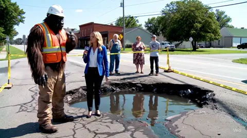 Can my man finish his cig? And what is that old lady doing?? #fyp #veo3 #veo #foryoupage #fyp #ai #construction #bluecollar #bigfoot #bigfootvlog #viral 