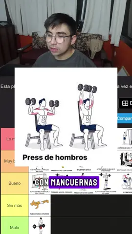 press militar con mancuernas #gym #gymreels #chile #pectoralesworkout #cbum #genetica