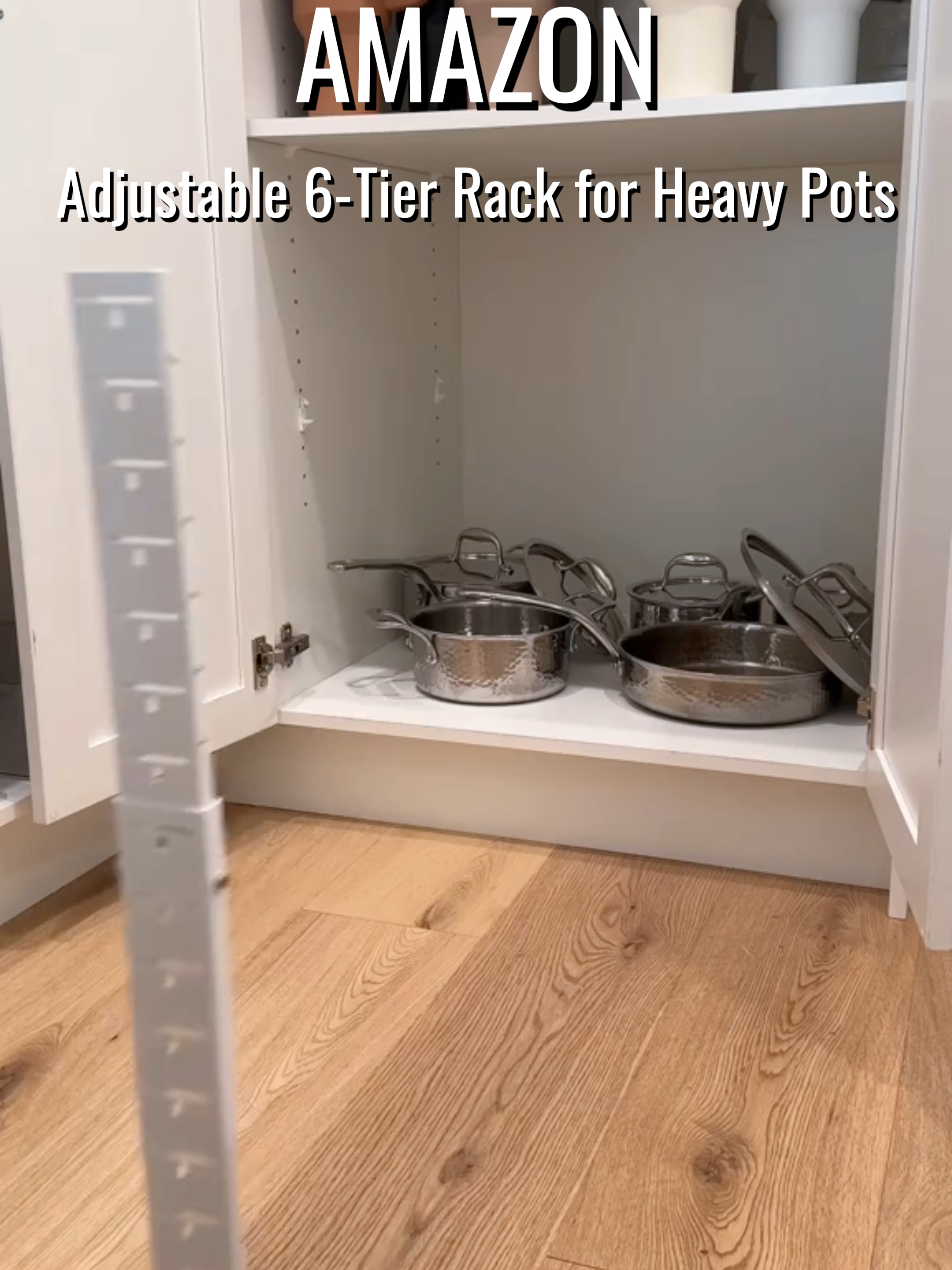 Adjustable 6-Tier Rack – Holds Heavy Pots with Ease & Saves Cabinet Space 🍳 #KitchenStorage #OrganizerHack #easymora #amazonfinds #amazonmusthaves #amazonsavingspree #amazongadget #gadgetlover #amazonmademebuyit #tiktokmademebuyit #cabinets #homefinds #kitchenhack #happyathome #homehacks #amazonhomefinds #cabin