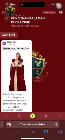 👑✨PENCARIAN KING & QUEEN MAGEZ 2025✨👑 Adakah anda bersedia untuk menyerlah? Inilah masanya untuk anda menonjolkan gaya dan keyakinan anda! 📌Kriteria Penyertaan: Terbuka kepada semua kecuali ahli Exco. 1. ﻿﻿Pakaian dan penampilan mestilah mengikut tema yang ditetapkan. 2. ﻿﻿Peserta diwajibkan berpakaian sopan. 3. ﻿﻿Pakaian dalam gambar penyertaan mestilah sama seperti pada hari program. 4. ﻿﻿Gambar penuh (satu badan) diperlukan untuk penyertaan.  5. ⁠Upload dalam link atau qr padlet yang telah disediakan di belakang nombor meja makan 6. ⁠Kemudian tulis nama dan nombor meja. Cth: Ali (M16)  🌟Hantarkan penyertaan anda sekarang dan buktikan anda layak bergelar King atau QueenMagez!  #DemiMagez