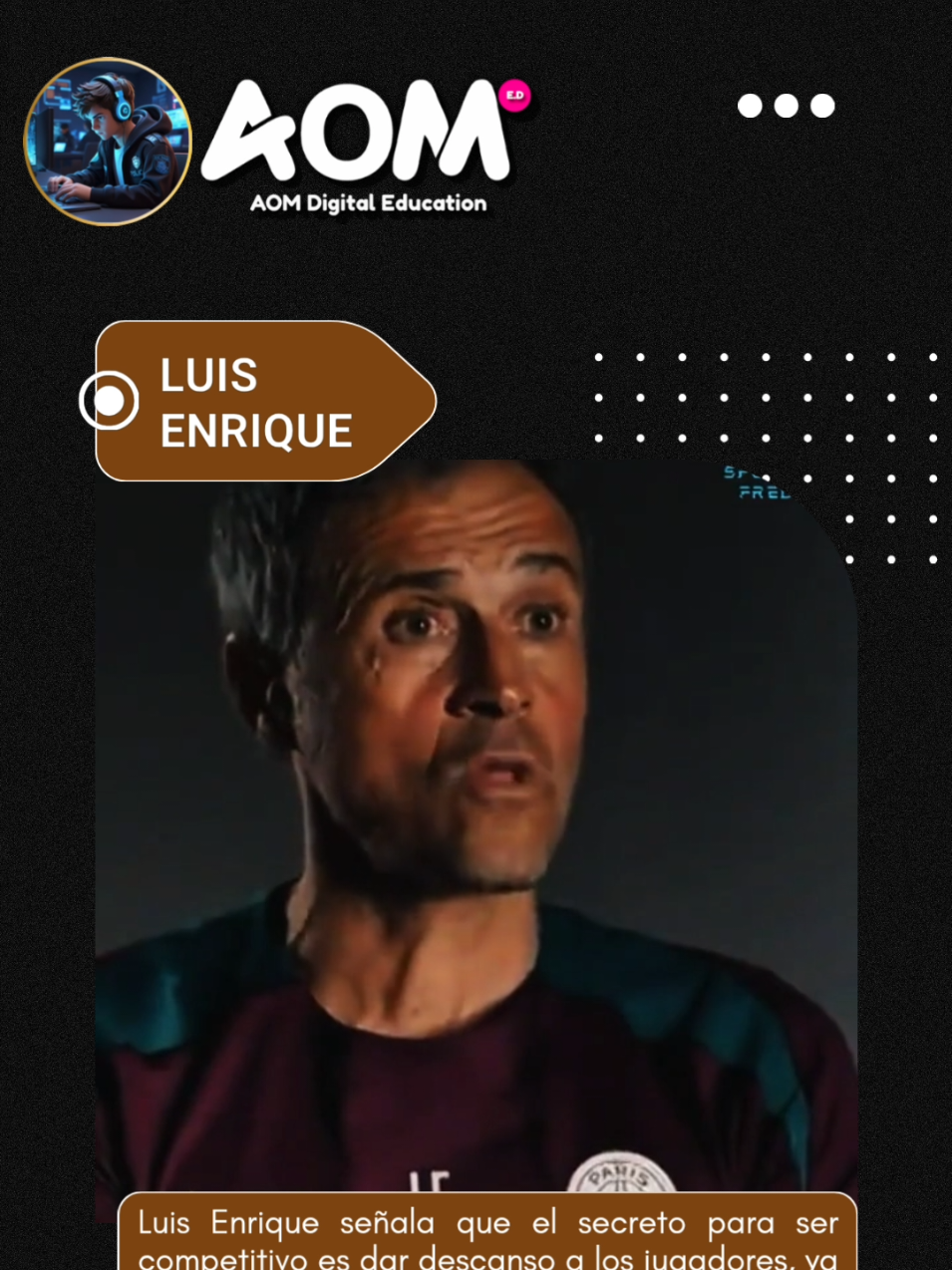 # Luis Enrique señala que el secreto para ser competitivo es dar descanso a los jugadores, ya que un buen rendimiento depende tanto del entrenamiento como de la recuperación. Un jugador descansado rinde mejor física y mentalmente. #futbol #deportes #deportistas #familiasperuanas #perú #peruanos #empatia #superacion #superacionpersonal #nombramientodocente #minedu 