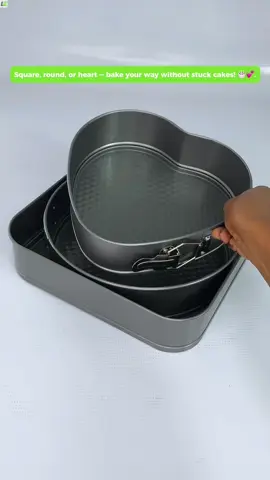 ✨Kshs 1,595✨ 3pc Nonstick Springform Baking Pan Set. This 3-piece springform baking pan set is a practical addition to your kitchen. Made from sturdy carbon steel with a nonstick coating, these pans are designed to deliver consistent baking results and make cleanup easier. #BakeWithoutBreaking #SpringformPanSet #BakingToolsThatWork #HomeBakerEssentials #HeartShapedCake #NonstickPans #CakeReleaseGoals #LiveEasyKitchen #EasyBakesEverytime #CheesecakeLovers