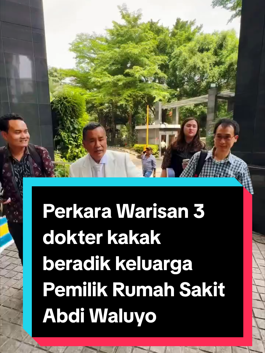 Menghadiri Sidang Mediasi, Perkara Warisan 3 dokter kakak beradik keluarga Pemilik Rumah Sakit Abdi Waluyo Menteng Jkt pusat! Perkara di Pengadilan Negri jkt pusat dan juga di Mabes Polri #hotmanparis #hotmanparisofficial #hotman911 #pengaiskeadilan #rsabdiwaluyo 
