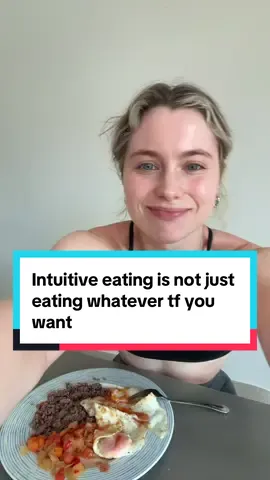 Intuitive eating is not just eating whatever tf your brain wants 24/7. It’s about getting to know your body. Understanding what meals fuel you and make you feel your best. Being intentional but also having the freedom to indulge. #intuitiveeating #mindfuleating 