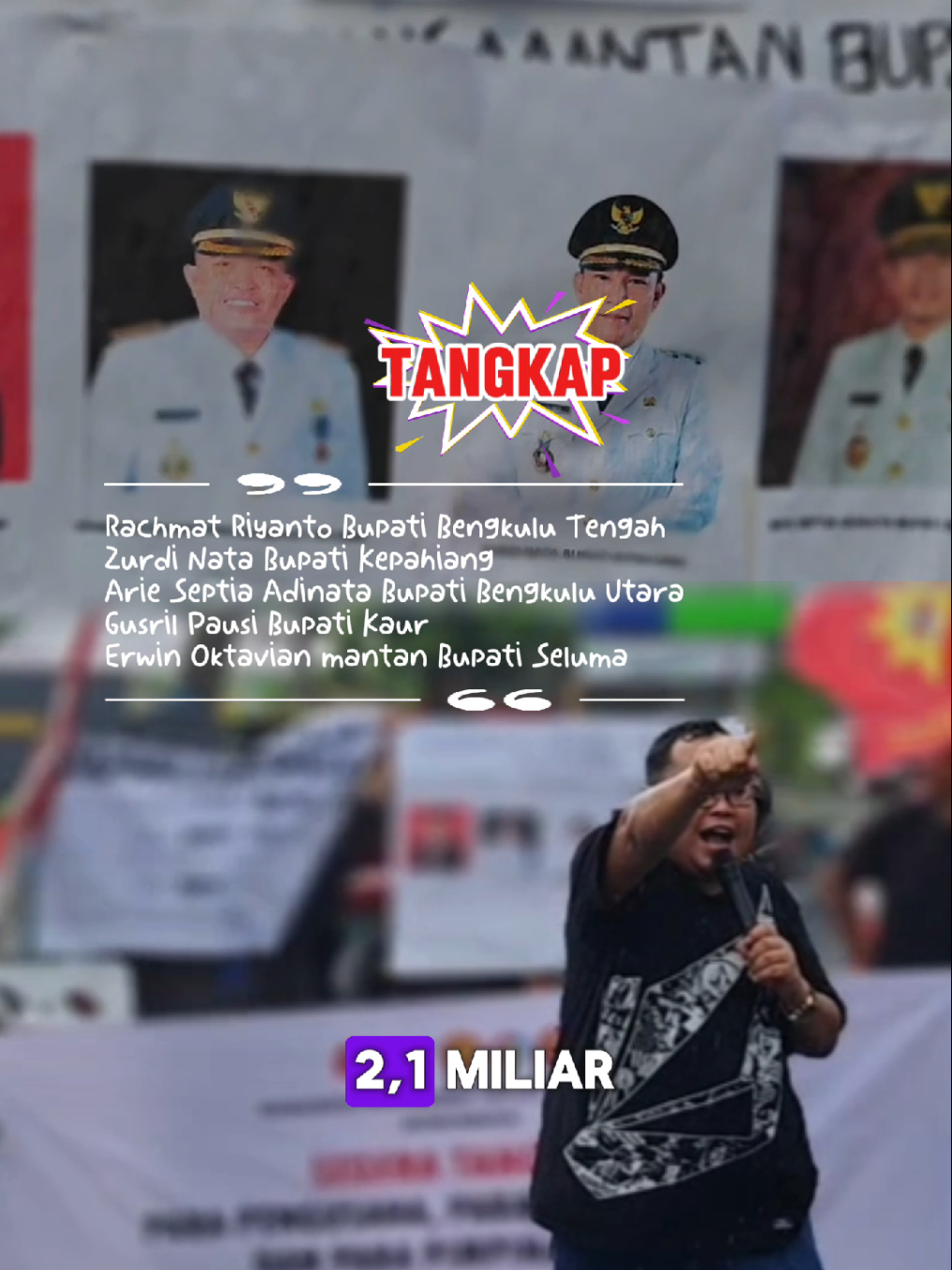 Komunitas Masyarakat Anti Korupsi (Komunikasi) Provinsi Bengkulu kembali menggelar aksi demonstrasi di Pengadilan Negeri Bengkulu, Selasa, (17/06/25).  Komunikasi meminta bupati dan 1 mantan bupati ditangkap serta ikut menjadi tersangka dalam kasus dugaan korupsi yang menjerat mantan Gubernur Bengkulu, Rohidin Mersyah CS. #bengkulu  #rohidinmersyah  #kpk 