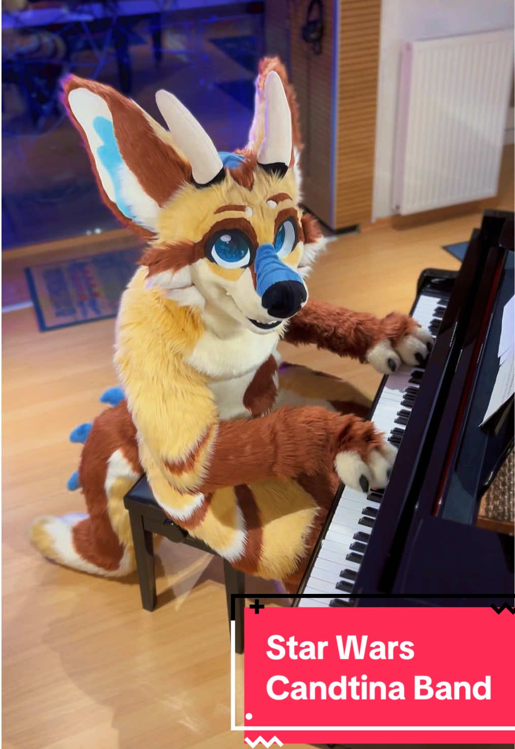 in a galaxy far, far away.... A fox played a song everyone knows! Cantina Band from Star Wars!  #fursuit #furry #furryfandom #furries #pianomusic #furrycommunity #furriesoftiktok #furrytiktok #starwars #fox #fur #furrypiano #cantinaband #piano 