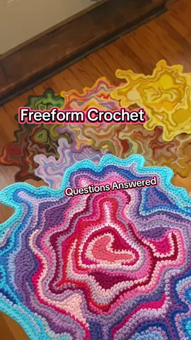 Anwering some of my frequently asked questions!  I use 8/8 cotton yarn from @hobbii_yarn and a 4mm hook 🧶 #freeformcrochet #crochet #art #fiberart #tutorial 