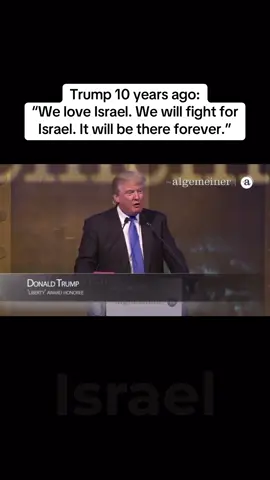 10 years ago, at The Algemeiner Gala, Donald Trump asserted: “We love Israel. We will fight for Israel. 100%. 1000%. It will be there forever.”  #fyp #fy #OperationRisingLion #Trump #President #UnitedStates #Israel #Iran #NuclearWeapons #IRGC #foryou 