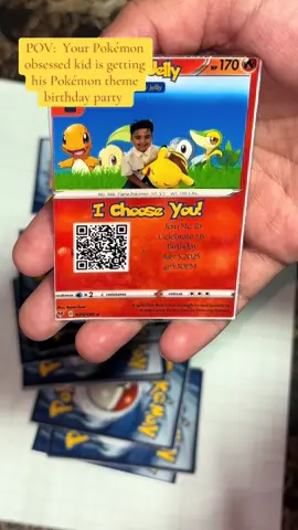 I normally stick to digital invitations but I NEEDED to do this😩 #pokemon #pokemoncards #kidsbirthday #pokemonparty #4thbirthdaycelebration #fy #parati #fiestadeniños 