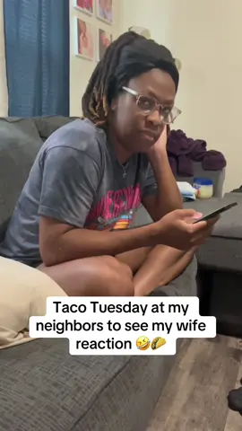 It gotta be tacos for everybody 🤣🤣 #tacotuesday #neighbor #reactionvideo #marriagehumor #couplecomedy #husbandandwifecomedy 