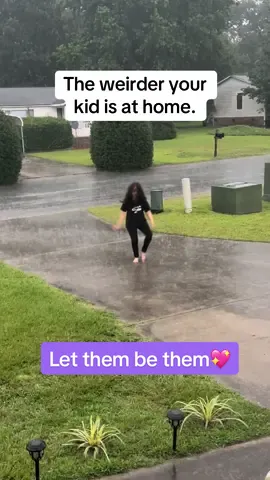 “Mama, can I please go out in the rain?” And I said yes. Because I want her to know;  being her full, weird, magical self is *always* safe with me. The weirder they are at home, the safer they feel. That’s the kind of freedom I’m raising her with. 🖤 She cracks me up 😆  Love, Karla x . #LetThemBeLittle #SafeToBeMe #AuthenticParenting #EmotionalSafety #RaiseThemWild #MillenialMamas #MomsofTikTok #ParentsOfGenAlpha 