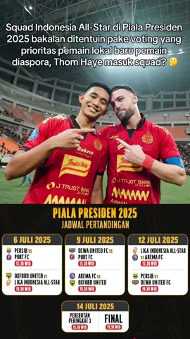 Kira2 semewah apa squad Indonesia All-star der? 😌 #pialapresiden2025 #fypシ #indonesiaallstar #liga1 #indonesia #beritabola #fyp #xyzbca #foryou #portfc #oxfordunited 