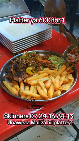 Platter ya 600 pekee.  Come get value for your money.  order now 07.24.16.84.13 #SkinnersRestaurant #goodfood #fyp #nyamachoma #platterya2k #foodunder1k #skinnersrestaurantgachie #skinnersrestaurant #mealsunder1k #familyplatter #kukuchomaskinners #kukubahati #restaurantswithinnairobi #restaurantsingachie #bestrestauranttoeatwithfamily #bestplacetovisit #nyamatamu #platterfor2 #outsidecatering #smallgroupcatering #largegroupcatering #meat 