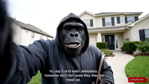 Onto the next neighborhood 🦍 #gorilla #gorillavlog #yetivlog #roofing #roofersoftiktok #gorillacontent #bigfootvlog 