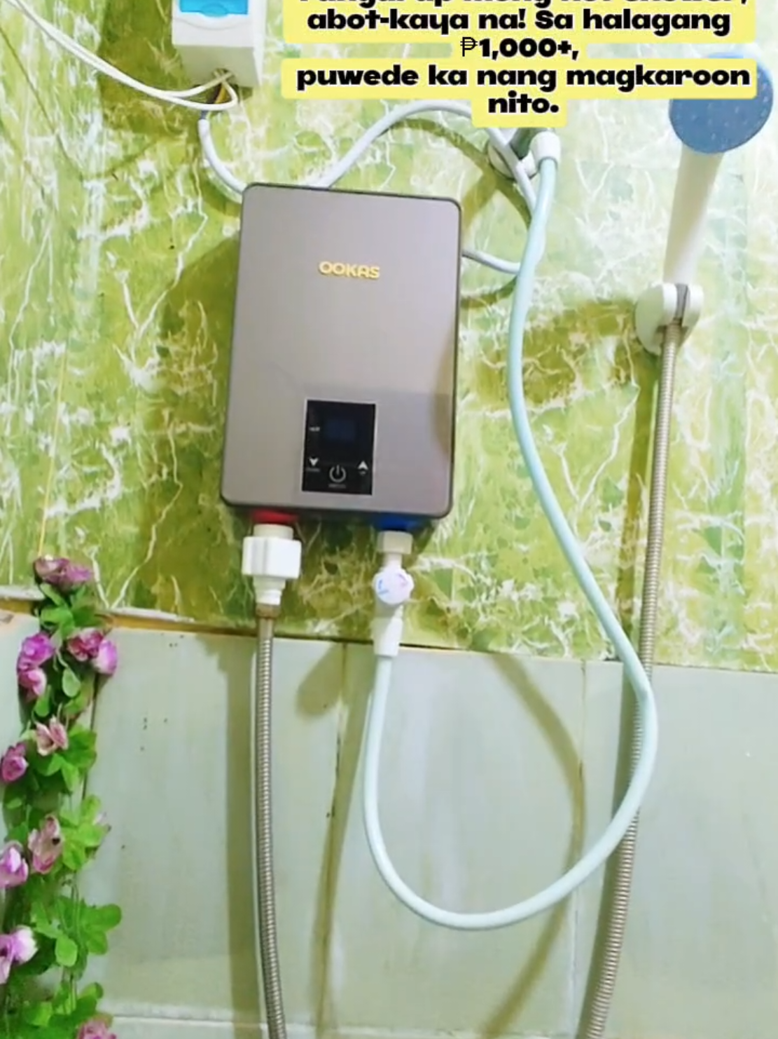OOKAS  Water Heater Electric 220V, Electric Instant Hot Water Heater With Self-Modulating #hotshower #waterheater #showerheater #heater #shower #hotandcoldshower #3in1showerset #hotwater #hotbath #fyppage #fyp #homeessentials 