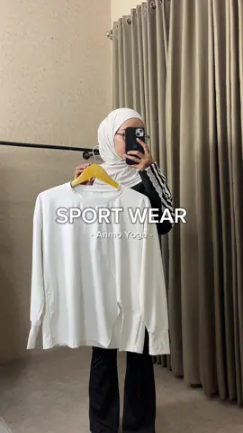 aku pakai size L, btw warna putihnya ga nerawang yaa #sportwear #atasanolahraga #outfitolahraga #outfitolahragahijab 