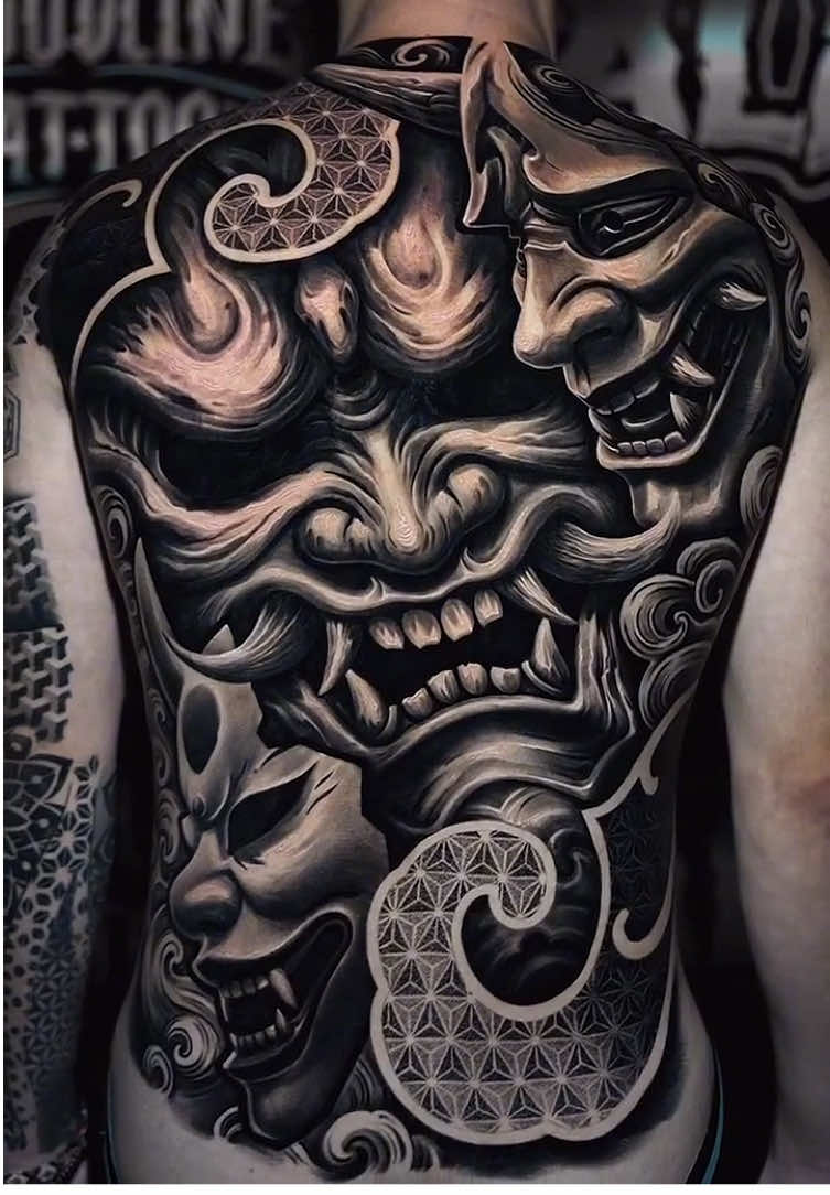 Quỷ HanYa full lưng ! #tattoo #tattoos #tattooartist #xamhinhnghethuat #hinhxamdep 