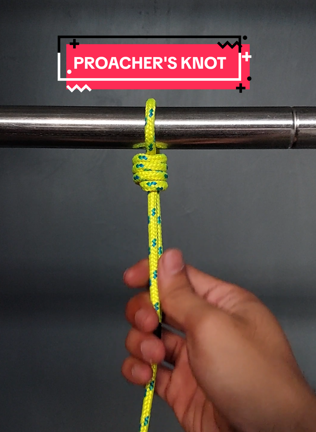 Proacher's Knot adalah simpul jerat yang kuat dan mengunci saat ditarik. Dibuat dengan dua lilitan dan cocok untuk perangkap atau ikatan yang butuh kekuatan ekstra.  #fyp #DIY #LifeHack #knot #rope #tutorial 