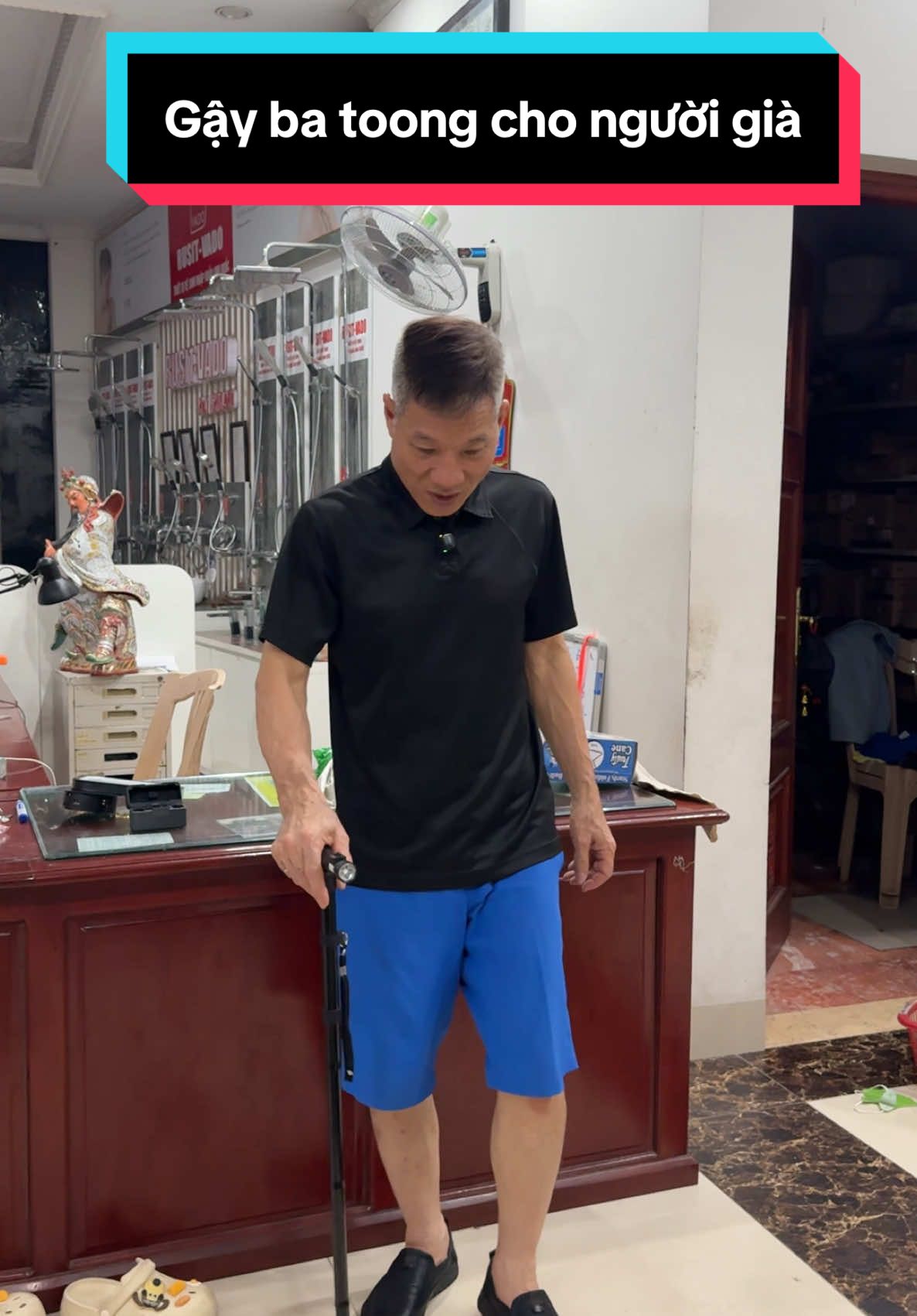 Gậy chống cho người già 2in1 gậy chống trượt batoong thép cácbon sơn tĩnh điện gấp gọn có đèn pin báo sáng #gaybatoong #gaygapgon #xuhuong #thinhhanh 