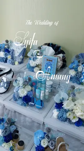 seserahan dek Syifa & Amang. tema biru putih #seserahan #adatindonesia #tradisiindonesia #fyp 
