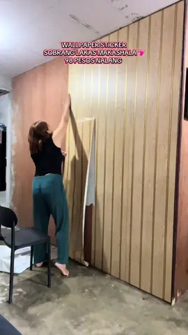 CLASSY WALLPAPER STICKER 98 PESOS NALANG 🥰 NAGING  AESTHETIC TALAGA YUNG WALL NAMIN 💖 #wallpaperaesthetic #wallpaper #DIY #diyproject #Home  #fyp 