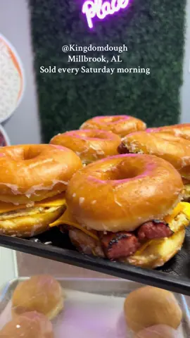 Conecuh Donut Sandwich sold every Saturday Morning #donuts #conecuhsausage #donutsandwich #millbrookalabama #alabama #fy #creatorsearchinsights 
