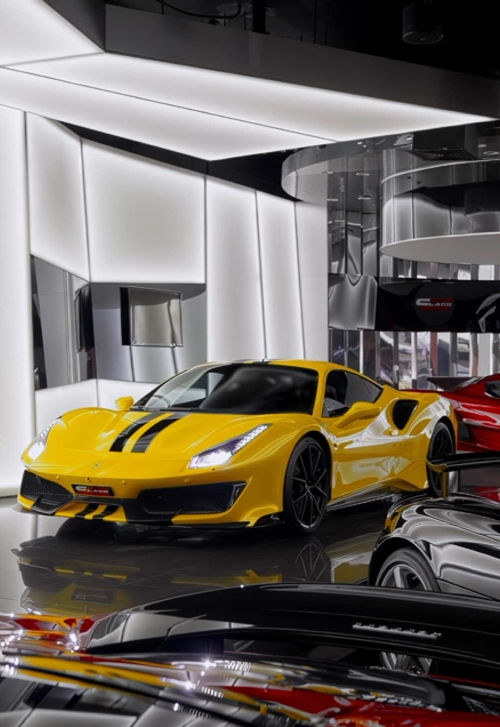 𝐅𝐞𝐫𝐫𝐚𝐫𝐢 𝟒𝟖𝟖 𝐏𝐢𝐬𝐭𝐚 Giallo Triplo Strato on full display, with carbon fiber flaps, splitter, and diffuser sculpting the lines while glossy black calipers retreat into forged 20‑inch wheels. Inside: Alcantara-trimmed racing seats with four-point harnesses and yellow-stitched leather draw you closer to the engine’s roar. Pure focus. Pure Ferrari. • Price: AED 1,585,000 • Year Model: 2020 • Mileage: 9,785 Km • Specs: GCC #ferrari #488pista #supercars 